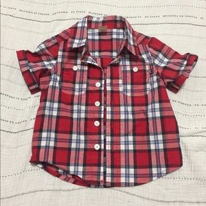 EUC Baby B’gosh plaid button down shirt size 2T